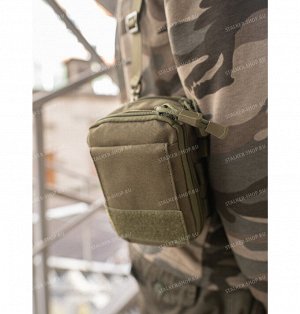 Подсумок с двумя отделениями на ремне P-01 olive