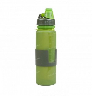 Silicon Soft Foldable Water Bottle 500 ml, olive