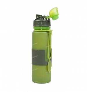 Silicon Soft Foldable Water Bottle 500 ml, olive