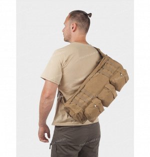Сумка-рюкзак с одной лямкой CH-012, карманы спереди, coyote