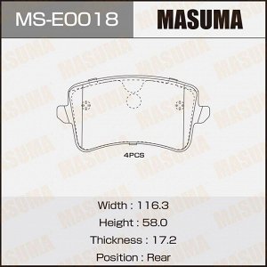 Колодки дисковые MASUMA   rear   (1/12)