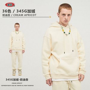 Утепленная однотонная толстовка, плотность 345 г
