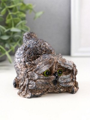 Фигурка гипс «Сова подглядывает», бежевая, 8x8.5x7 см