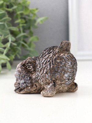 Фигурка гипс «Сова подглядывает», бежевая, 8x8.5x7 см