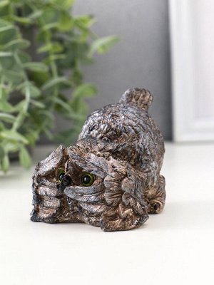 Фигурка гипс «Сова подглядывает», бежевая, 8x8.5x7 см