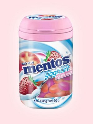 Жевательные конфеты со вкусом персика и клубники с йогуртом Mentos / Ментос Йогурт 120 гр