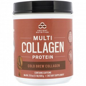 Dr. Axe / Ancient Nutrition, Multi Collagen Protein, коллаген для холодной заварки, 500 г (1,1 фунта)