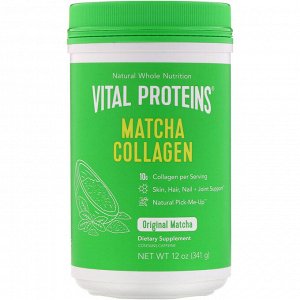 Vital Proteins, Матча коллаген, «Классический чай матча», 341 г (12 унций)