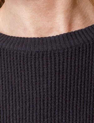 Платье фактурной вязки из хлопка с кашемиром черный