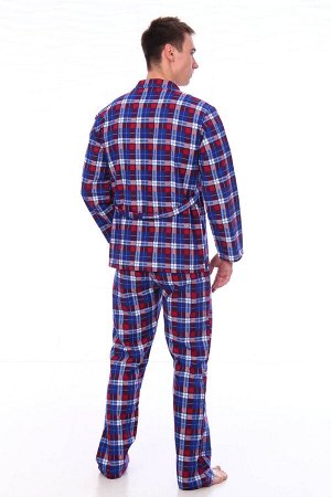 Пижама мужская,модель203,фланель (48 размер, Клетка, вид 1)