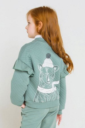 Куртка для девочки Crockid КР 300776 серо-зеленый к219