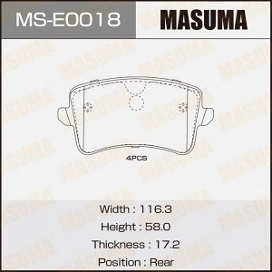 Колодки дисковые MASUMA   rear   (1/12)