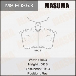 Колодки дисковые MASUMA, PN0472 rear (1/16)