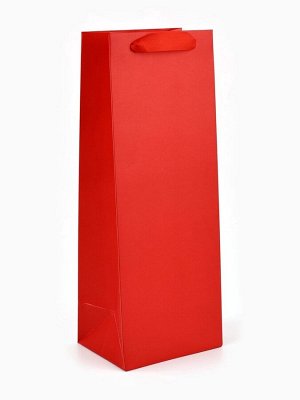 Пакет подарочный под бутылку, упаковка, «Красный», 13 x 35 x 10 см