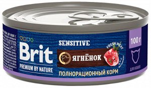 Brit Premium by Nature конс 100г д/кош Sensitive чувств.пищ Ягнёнок