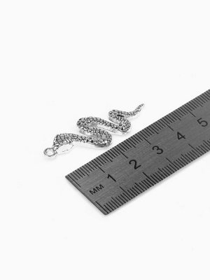 Подвеска «Змея» извилистая, 4.3x1.5 см, набор 3 шт., цвет чернёное серебро