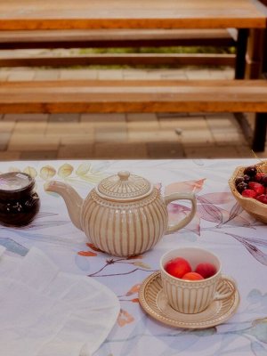 Заварочный чайник Доляна «Винтаж», 1.1 л, керамика, бежевый