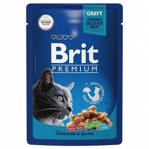 Brit Premium пауч 85г д/кош Gravy Цыпленок/Перепелка/Соус