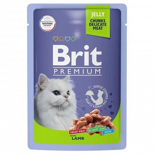 Brit Premium пауч 85г д/кош Jelly Ягненок/Желе