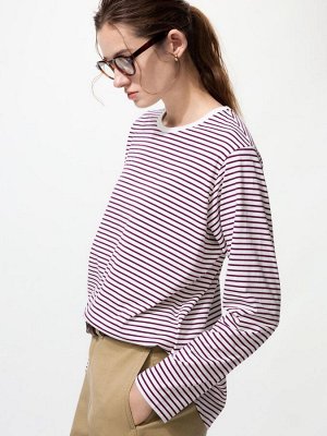 UNIQLO - лонгслив из мягкого хлопка в полоску - 77 PURPLE