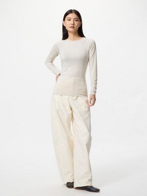 UNIQLO x Princesse Tam Tam – очень теплый термолонгслив из коллекции Extra Warm Heattech с круглым вырезом - 08 DARKGRAY