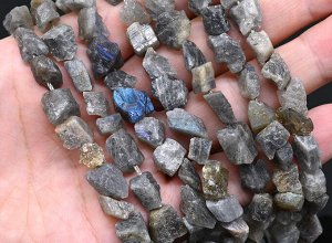Бусины из лабрадора галтовка 9*11мм, 38см, 40 бусин