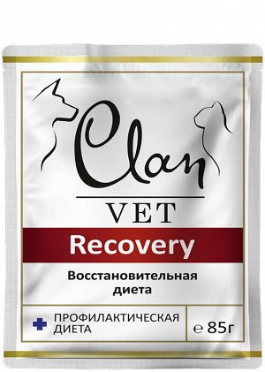 CLAN VET RECOVERY Влажный лечебный корм для собак при восстановлении в сосу, пауч 85 гр  1/14