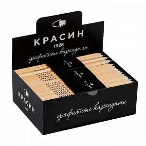 Карандаш ч/г деревянный 7В(7М), без ластика, заточен, шестигр., Красин.Конструктор