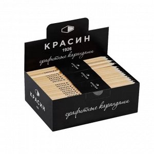 Карандаш ч/г деревянный 8В(8М), без ластика, заточен, шестигр., Красин.Конструктор