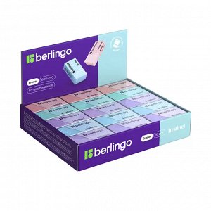 Ластик Berlingo Instinct, 40*20*10мм, прямоугольный, карт.футляр, цвет пастель ассорти