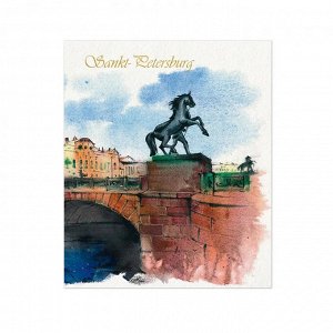 Тетрадь А5, 48 листов, клетка Полином "Питерская акварель", обл. мелов. картон, софт тач-лак