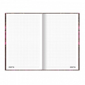 Записная книжка А5, 80 л., твердый переплет, клетка, STAFF, "Marble", фольга