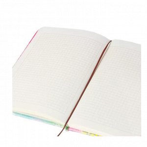 Записная книжка А5, 95 л., твердый переплет, на резинке, клетка, розовый Alingar,"Трендовые надписи"