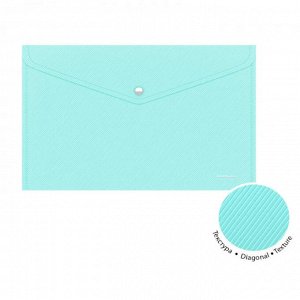 Папка-конверт на кнопке А4, 180 мкм, непрозрачная, ассорти пастель, ErichKrause Diagonal Pastel