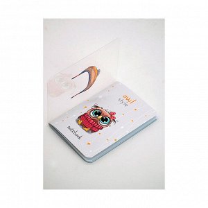 Записная книжка А6, 32 л., двойная обложка пластик+картон, линия, КТС-Про "Совенок"