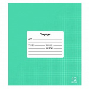 Тетрадь 12 л., клетка Lamark "Зеленая Классная NEW", обл. мелов. картон