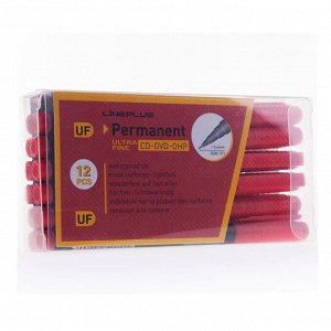 Маркер для СD/DVD 0,4 мм, перманентный, красный, Line Plus.2500UF