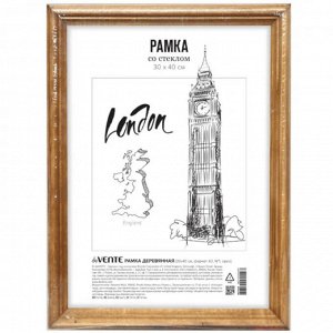 Рамка А3, 30х40 см, деревянная (МДФ), итальянский орех, стекло, deVENTE