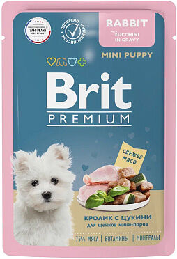 Brit Premium пауч 85г д/щен мелк.пор Кролик/Цукини/Соус