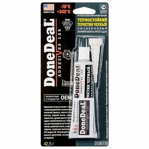 Герметик-прокладка DoneDeal RTV Black Silicone Gasket Maker, силиконовый, термостойкий, черный, туба 42.5г, арт. DD6710