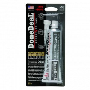 Герметик-прокладка DoneDeal RTV Gray Silicone Gasket Maker, силиконовый, термостойкий, серый, туба 85г, арт. DD6733