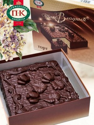 Торт "ШикоВладный" вафельный с белково-сбивной начинкой в шоколадной глазури, шт