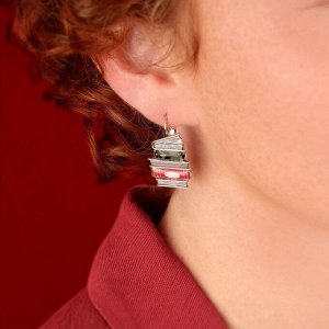 Серьги TARATATA, Romans, асимметрия,цветная смола, золотая краска, TT-H25-01703-10M (серебристый)
