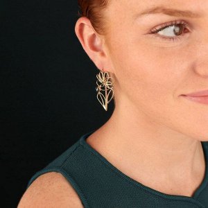 Серьги TARATATA, Esquisse, с прозрачной смолой и слюдяным порошком, TT-H25-02708-204 (золотистый)