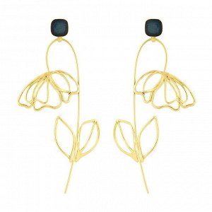 Серьги TARATATA, Esquisse, с прозрачной смолой и слюдяным порошком, TT-H25-02910-204 (золотистый)