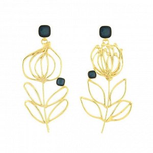 Серьги TARATATA, Esquisse, асимметрия, смола, слюдяной порошок, TT-H25-02911-204 (золотистый)