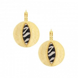 Серьги TARATATA, Zebra, с цветной смолой и узорами, TT-H25-04723-202 (черный)