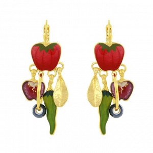 Серьги TARATATA, Paprika, смола, микрошарики, керамическая бусина, TT-H25-12701-20M (золотистый)