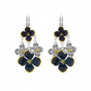 Серьги TARATATA, Hortensia, смола, золотая краска, микрошарики, TT-H25-13709-109 (фиолетовый)