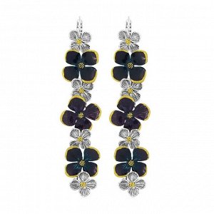 Серьги TARATATA, Hortensia, смола, золотая краска, микрошарики, TT-H25-13711-109 (фиолетовый)